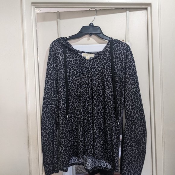 Michael Kors Plus Size Cheetah Animal Print Hooded Top - Size 1X - Picture 5 of 5